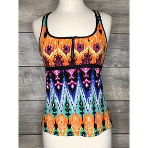 Swim Top Colorful Racerback Size M